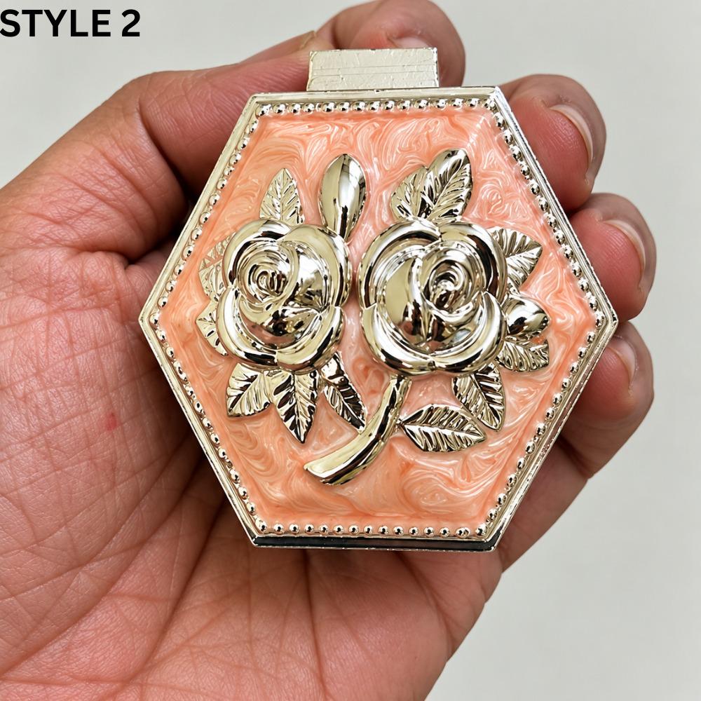 Peach Floral Heart Trinket Box, Silver Accents, Velvet Interior (2.5 x 1 inches)